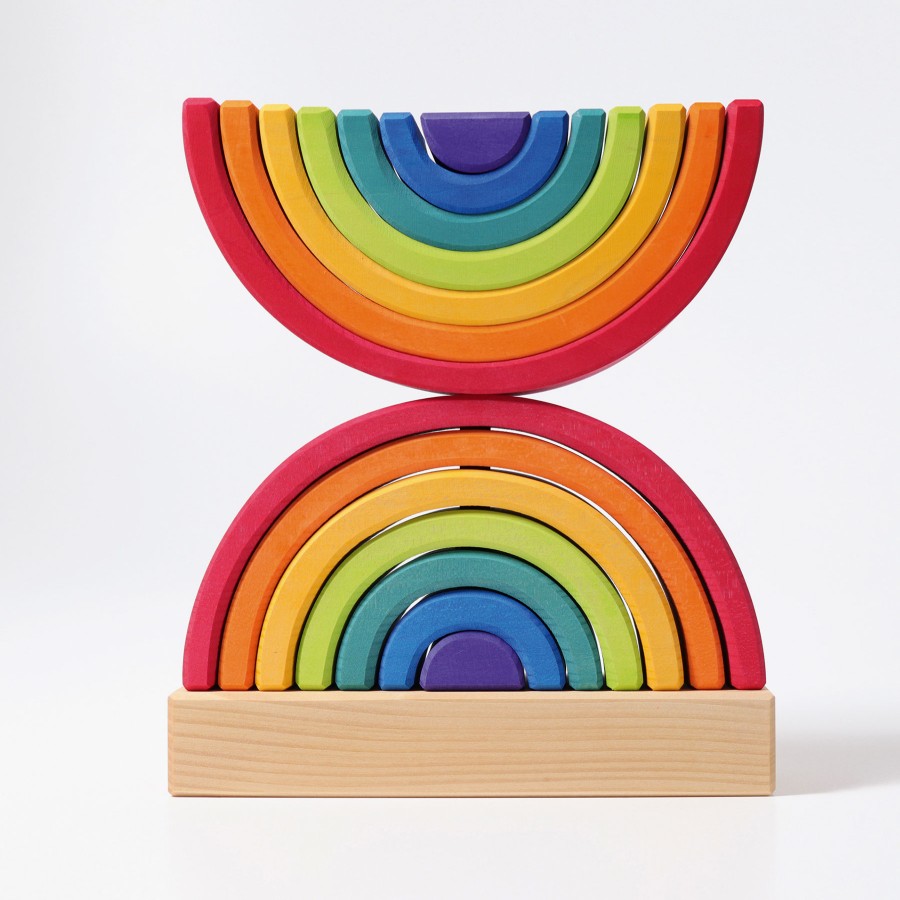 My First Grimm'S | Grimm’s Wooden Toys My First Grimm'S Grimm'S Stacking Tower Double Rainbow