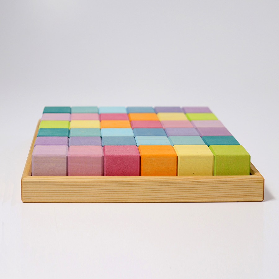 Blocks & Floor Play | Grimm’s Wooden Toys Blocks & Floor Play Grimm'S Mosaic Pastel, 36 Pieces