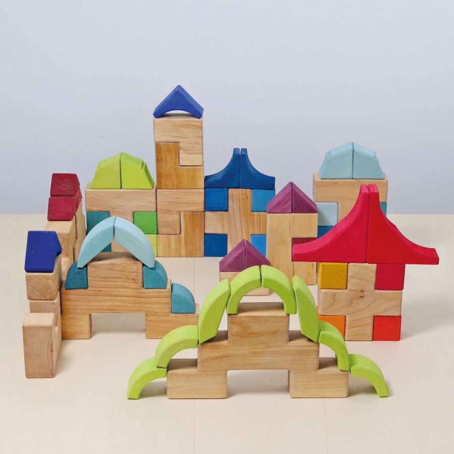 Blocks & Floor Play | Grimm’s Wooden Toys Blocks & Floor Play Grimm'S Building Set Arcs In Squares New 2022 | Honeybee Toys