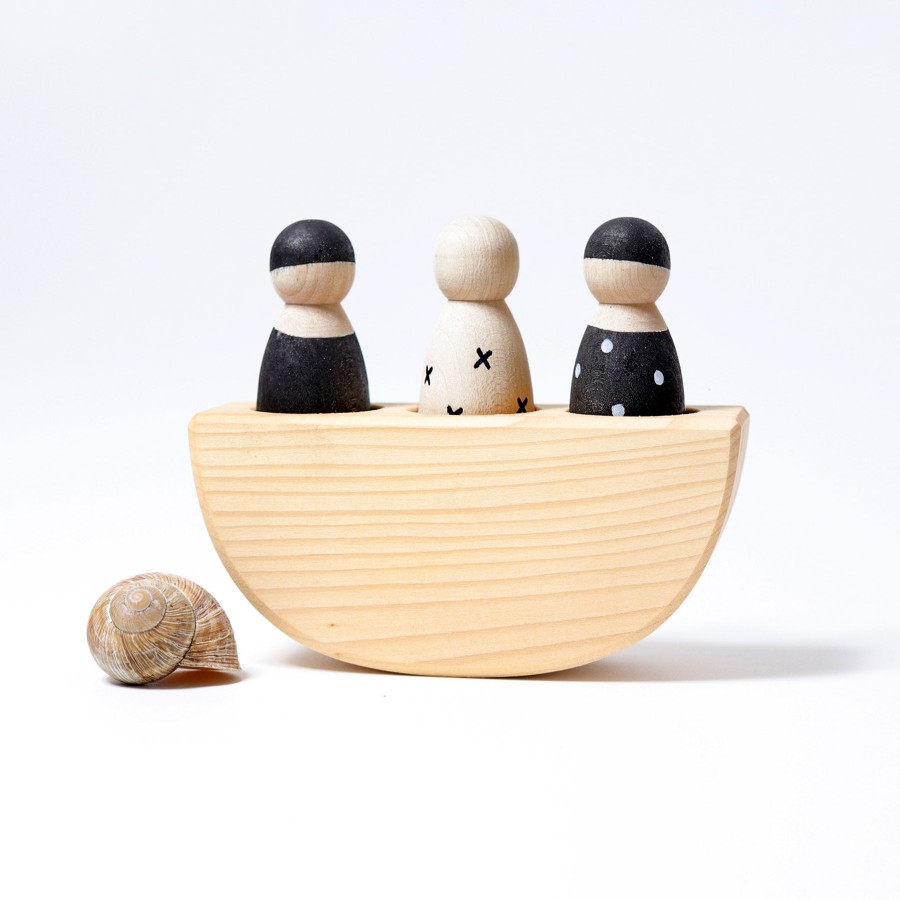 My First Grimm'S | Grimm’s Wooden Toys My First Grimm'S Grimm'S 3 In A Boat Monochrome