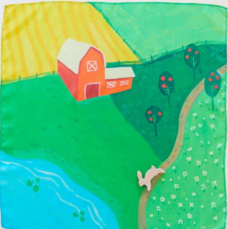 Playsilks & Clips | Sarah’s Silks Playsilks & Clips Sarah'S Silks Mini Silk Farm Spring Play Map