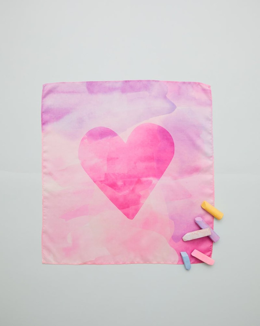 Playsilks & Clips | Sarah’s Silks Playsilks & Clips Sarah'S Silks Mini Playsilk Heart Print Pink