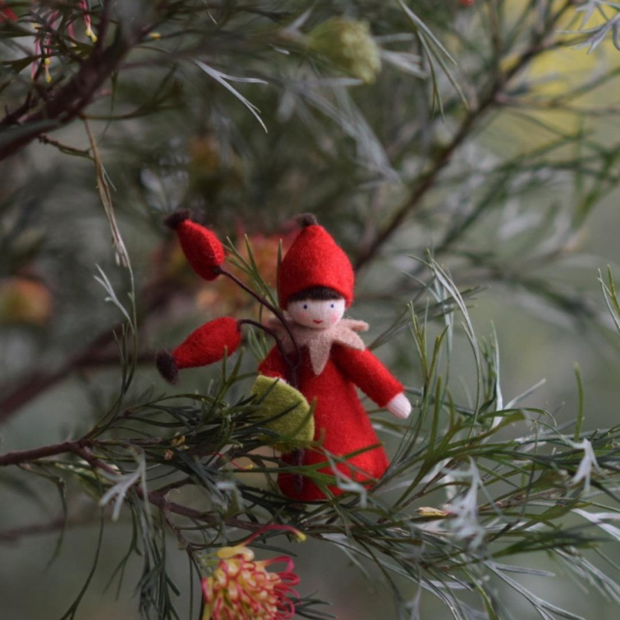 Seasonal Felt Fairies | Ambrosius Seasonal Felt Fairies Ambrosius Flower Fairy Rosehip Red