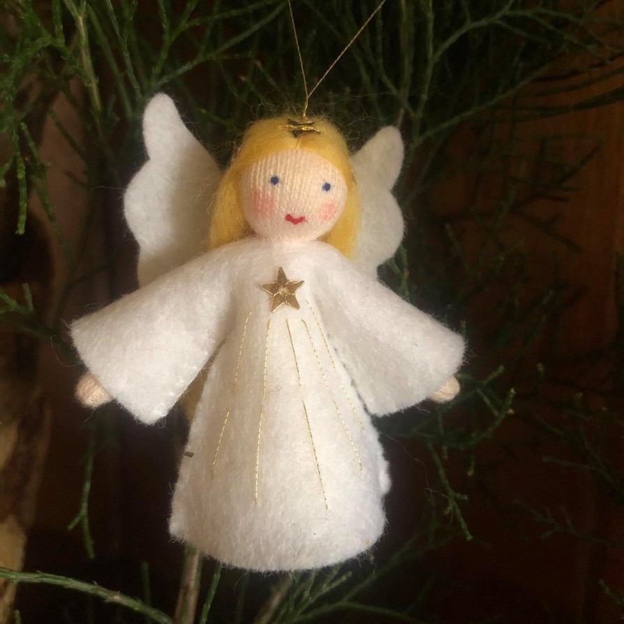 Seasonal Felt Fairies | Ambrosius Seasonal Felt Fairies Ambrosius Christmas Flower Fairy Angel Gold (Hanging Decoration)