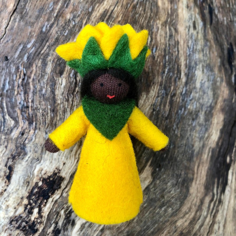 Seasonal Felt Fairies | Ambrosius Seasonal Felt Fairies Ambrosius Flower Fairy Sunflower Dark Girl