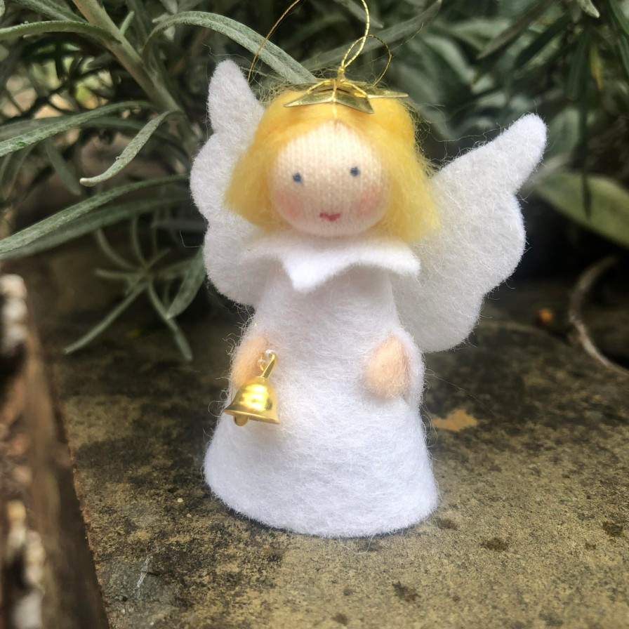 Seasonal Felt Fairies | Ambrosius Seasonal Felt Fairies Ambrosius Christmas Angel W Bell (Hanging Decoration)