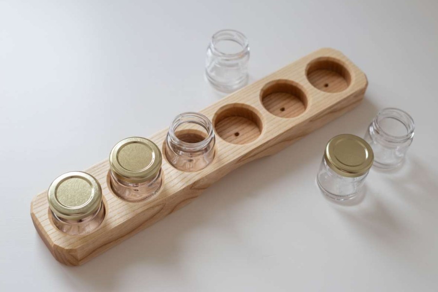 Painting | Sedulus Painting Sedulus Artisan Wooden Paint Jar Holder 6 Holes With Glass Jars