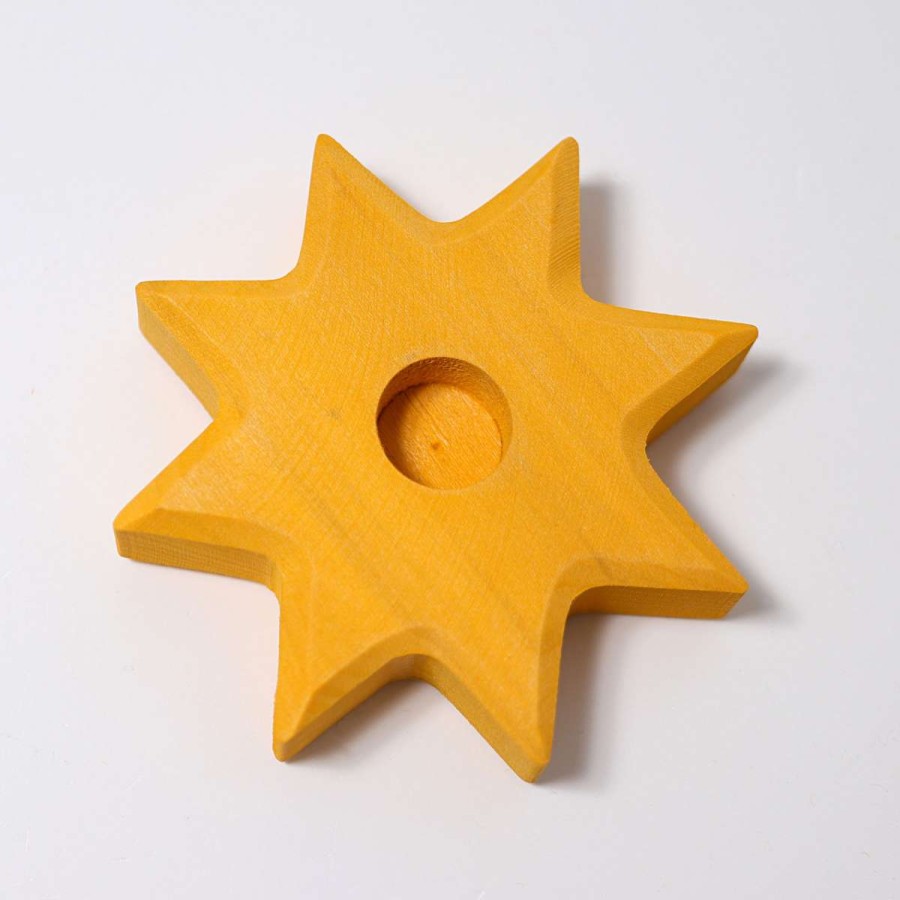 Seasonal Table | Grimm’s Wooden Toys Seasonal Table Grimm'S Candle Holder Yellow Star