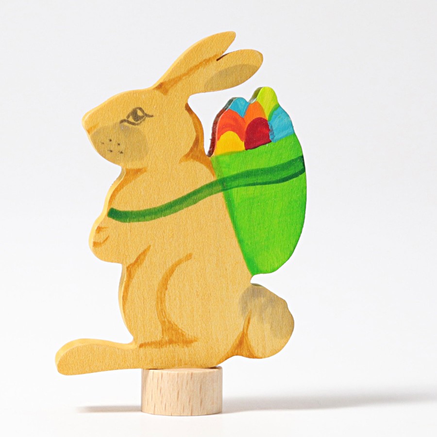 Easter | Grimm’s Wooden Toys Easter Grimm'S Rabbit With Basket Decoration