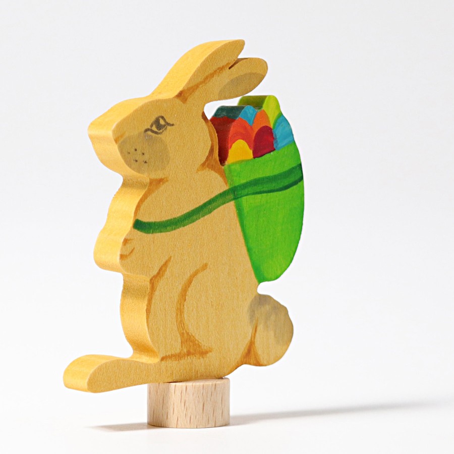 Easter | Grimm’s Wooden Toys Easter Grimm'S Rabbit With Basket Decoration