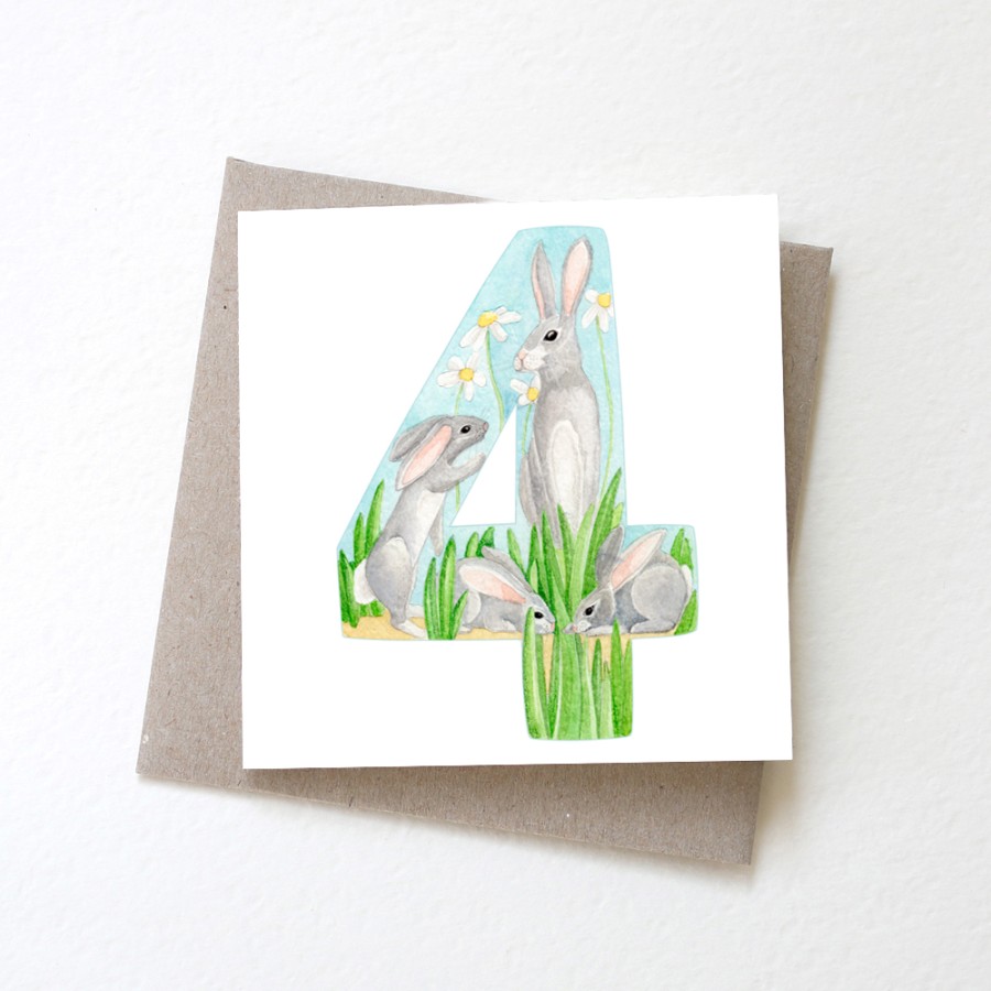 Greeting Cards | Two in a Tree Greeting Cards Birthday Card 4 Rabbits