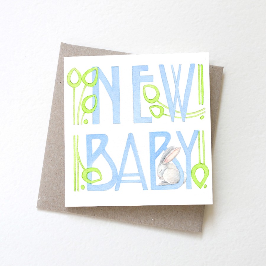 Greeting Cards | Two in a Tree Greeting Cards New Baby Card Baby Blue